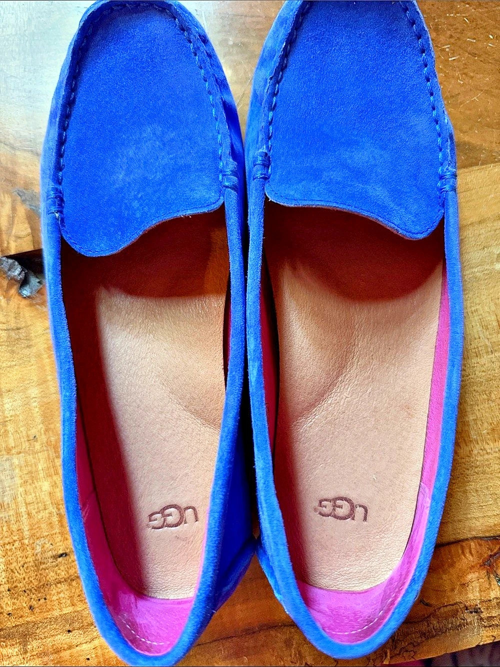 UGG Flores Driving Moccasin Blue Moccasin Loafers